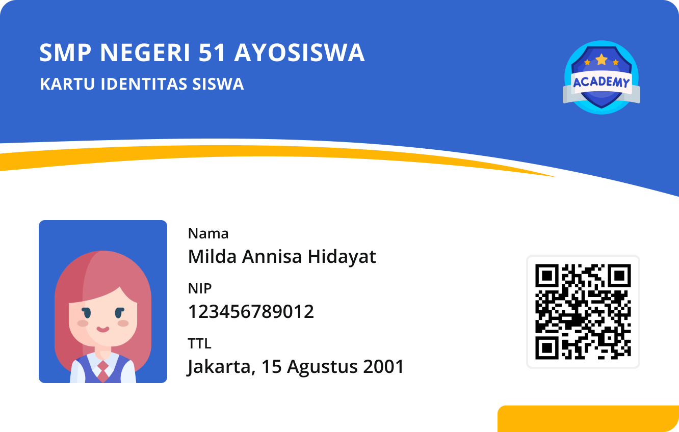 Kartu Sakti AyoSiswa — sisi depan