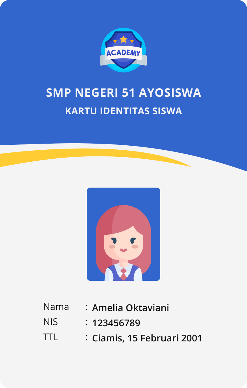 Kartu Sakti AyoSiswa — Sakti Vertikal Navy