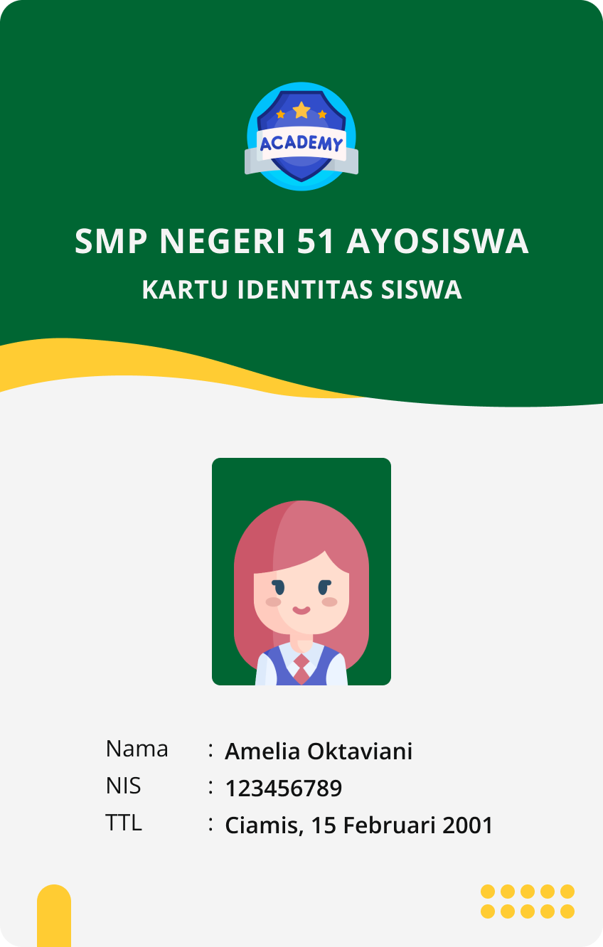 Kartu Sakti — desain Sakti Vertikal Semangat Muda