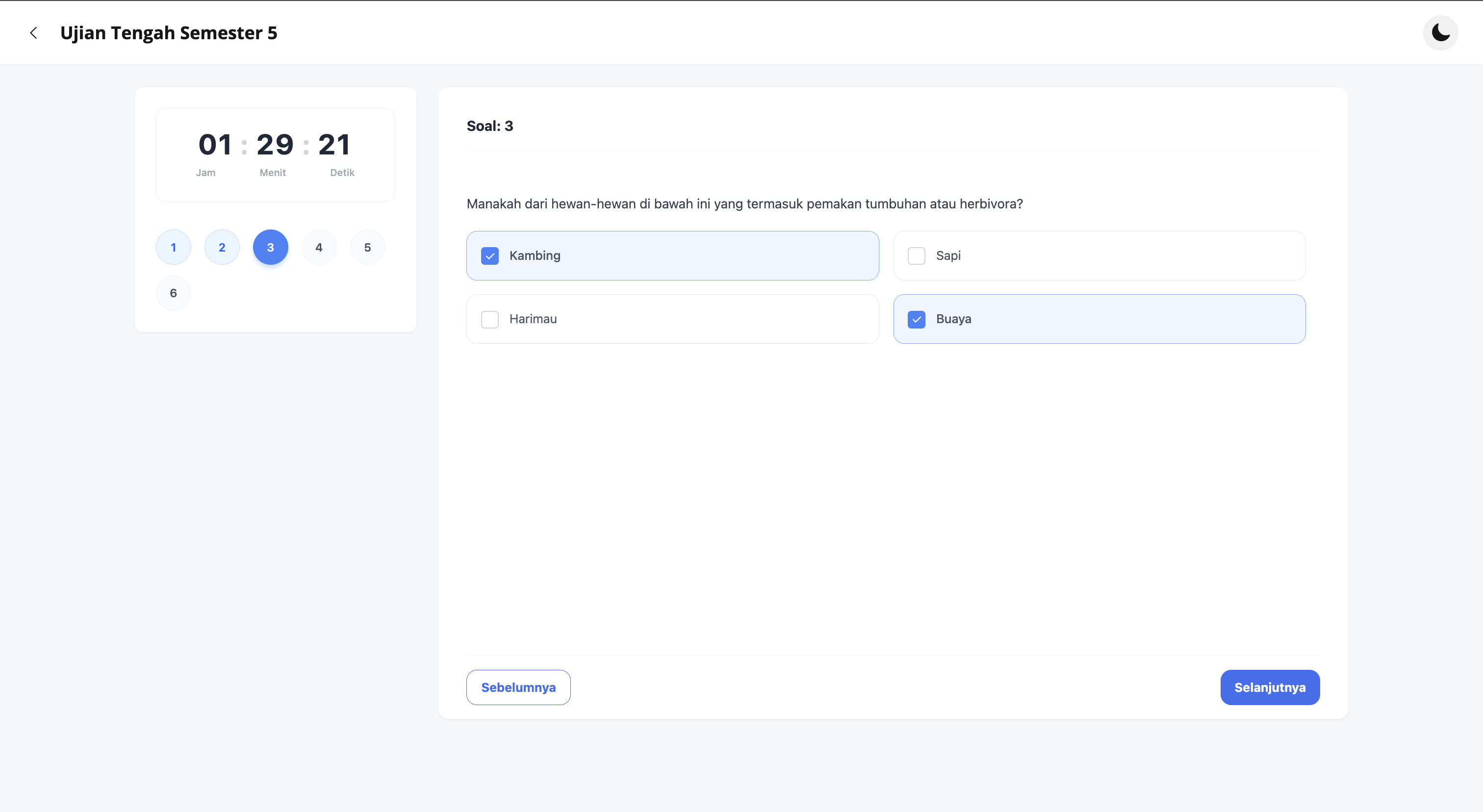 Screenshot aplikasi web AyoSiswa